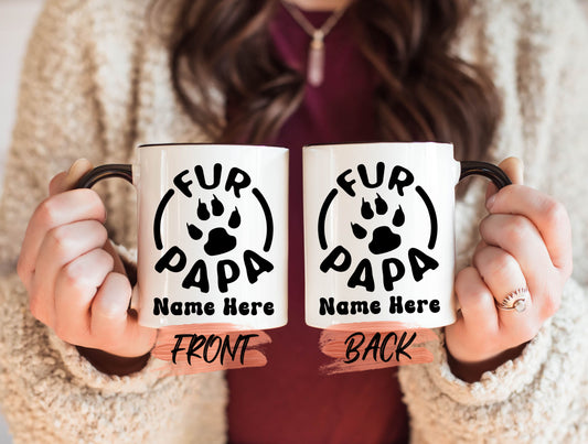 Fur Papa Mug, Father & Pet Owner Gift Mug For Dad Father’s Day, Custom Pet Mug, Pet Lover Gift, Cat Lover Mug, Dog Dad Coffee Mug For Him