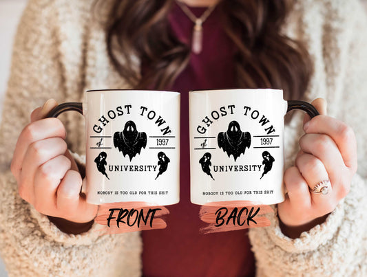 University Ghost Town Mug, Cute Ghost Cup For Men And Women Halloween Party, Custom Halloween Mug, Halloween Town University For Him & Her