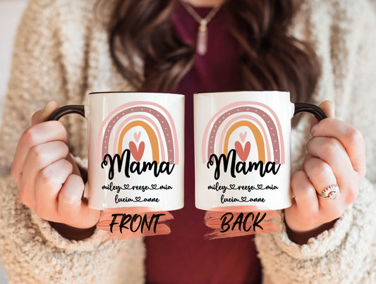Mama Rainbow Mug, Mothers Day Mug For Mommy Birthday Gift, First Time Mom Mug, Thanks Mom Mug, Best Mom Ever Mug, Personalized Boho Mom Mug
