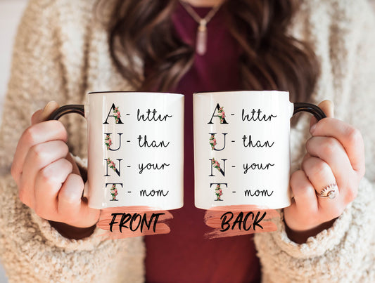 Funny Auntie Gifts Mug, Aunt Mom Mug For Auntie Mother’s Day, Aunt Mom Coffee Cup, Promoted To Aunt Mug, Aunt Mom Coffee Cup, New Aunt Mug