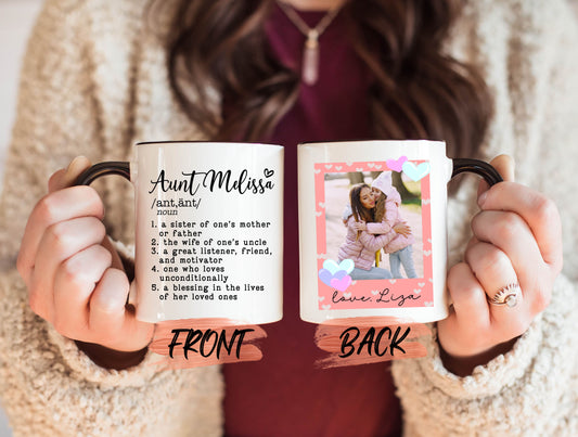 Custom Aunt Gift Mug, Aunt Mom Mug For Auntie Mother’s Day, Aunt Mom Coffee Cup, Photo Aunt Mug, Customizable Aunt Mug, New Aunt Mug For Her