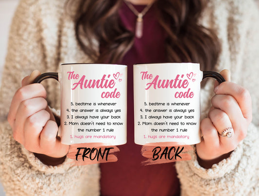 The Aunt Code Mug, Aunt Mom Mug For Her Mother’s Day, Aunt Mom Coffee Cup, Funny Aunt Mom Mug, New Aunt Mug, Best Aunt Mug For Auntie