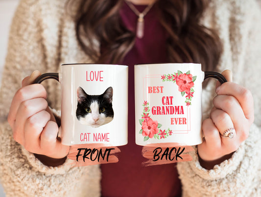 Custom Cat Mug, Grandma And Pet Coffee Mug For Granny Mother’s Day, Personalized Pet Mug, Grandma Coffee Mug, Cat Lover Mug For Nana Gift