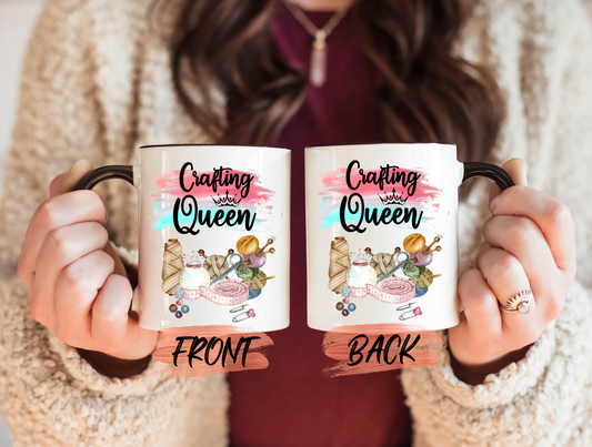 Crafting Queen Mug, Mom Hobbies Mug For Mommy Mothers Day Gift, Sewing Mom Mug, Crochet Mug, Craft Mom Mug, Mom Hobby Cup For Crafter