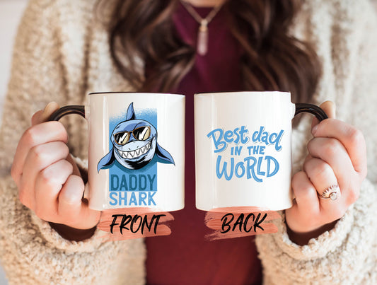 Best Dad Shark Mug, Best Dad In The World Mug For Daddy Father’s Day, Daddy Shark Mug, Daddy Shark Cup, Daddy Coffee Mug, Funny Shark Mug