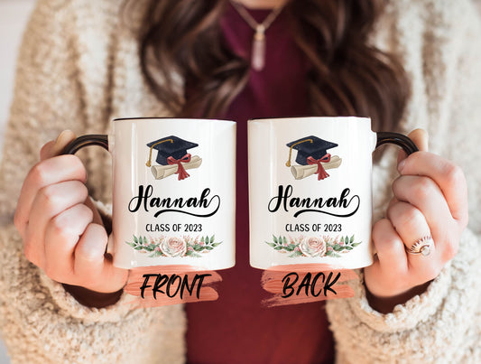 Personalized Class Of Mug, Graduation Mug For Women Graduation Gift, College Grad Gift, Custom Graduate Gift, Floral Graduate Mug, Grad Mug
