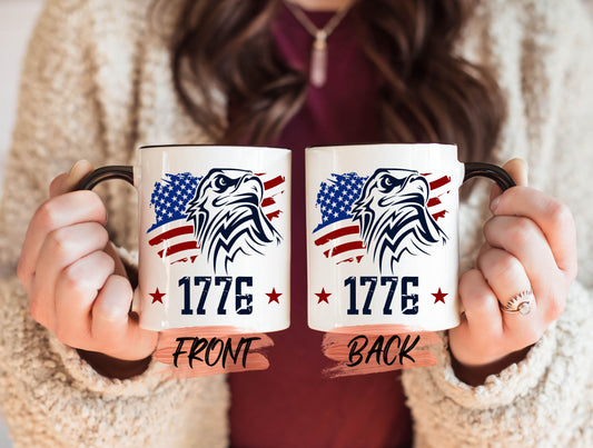 American Eagle Flag Mug, For Patriots Day Gifts Mug For Men & Women Patriots Day, Independence Day Mug, 1776 Coffee Mug, For The Country Mug