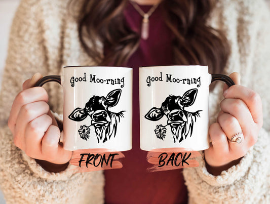 Good Morning Cow Mug, Cow Mug For Men And Women Birthday, Good Moo-rning, Gift For Farmer, Cow Coffee Mug, Cow Gifts, Gift For Cow Lover