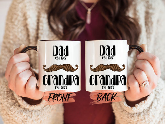 Grandpa Est Mug, New Grandpa Gift For First Time Grandpa Father's Day, Baby Reveal Gift, Custom New Grandpa, Est Mug Gift, New Grandad Mug