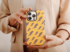 Retro Leopard Phone Case – Leopard Print Lightning Bolt Design