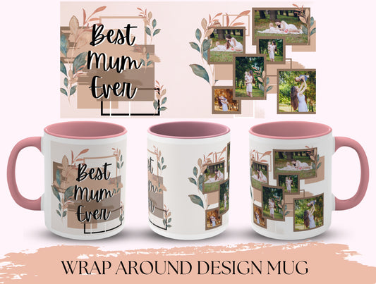 Best Mum Ever Mug, Mom Customizable Mug Photo Collage For Mother’s Day Gift, Picture Mug, Custom Mug Photo, Mugs For Mom, Mom Coffee Mug