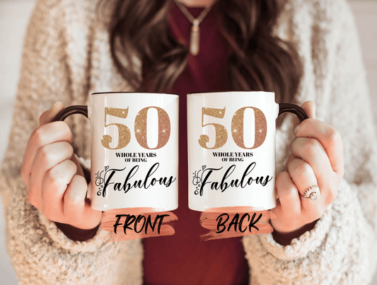 50 Years Of Being Fabulous Mug, 50th Birthday Mug For Men And Women 50th Birthday Gift, 50th Coffee Mug, 50 Years Old Birthday Mug For Her