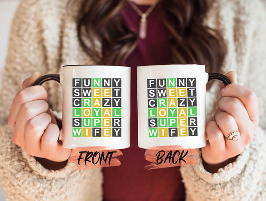 Customized Wordle Mug, Customizable Wordle Mug For Men And Women Birthday, Wordle Gifts, Wordle Coffee Mug For Wordle Addict Gift