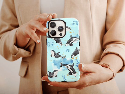 Watercolor Orca Phone Case, Orca Phone Case For Men and Women Christmas Gift, Killer Whale Case, Whale Phone Case, Orca Whale Case For Her