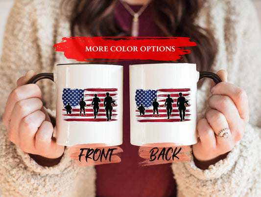 Land Of The Free Mug, 4th Of July Mug For Veterans' Independence Day Gift, Military Coffee Mug, American Flag Mug, Mug Gift For Veterans