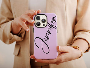 Your Name Here Phone Case – Personalized Minimalist Script Design