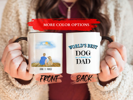 Dad And Dog Mug, Dog Dad Mug For Doggo Dad Father’s Day Gift, Custom Dog Dad Coffee Mug, Pet Dad Mug, Doggo Dad Mug, Dog Dad Gift For Him