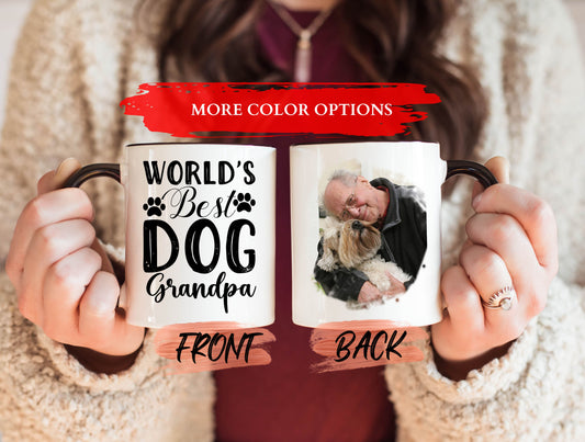 World's Best Dog Grandpa Mug, Dog Grandpa Mug For Dog Grandad Father’s Day Gift, Custom Dog Grandpa Mug, Custom Dog Mug For Grandfather Gift
