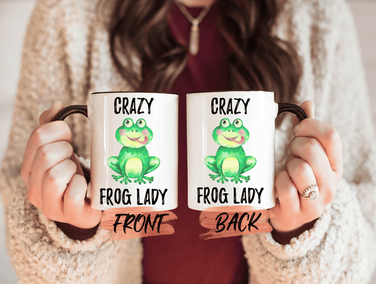 Crazy Frog Lady Mug, Frog Mug For Frog Lovers’ Christmas Gift, Frog Mug, Green Frog, Frog Cup, Frog Lover Mug, Cute Frog Mug For Him Or Her