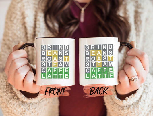 Wordle Coffee Mug, Customizable Wordle Mug For Men And Women Birthday, Coffee Mug Wordle, Wordle Coffee Mug, Wordle Mug For Coffee Lover