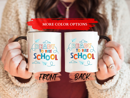 Ready To Rule School Mug, Back To School Mug For 2023 School Year Gift, Student Mug, Funny School Mug, Paper Plane Mug, 1st Day Of School