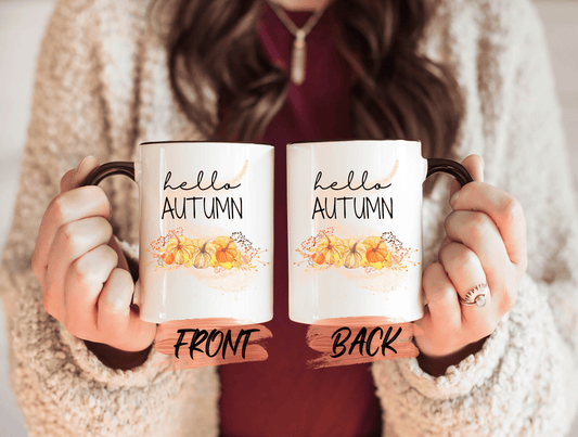 Hello Autumn Mug, Fall Pumpkin Mug For Fall Lovers’ Thanksgiving Gift, Fall Mug, Pumpkin Mug, Fall Mugs, Fall Coffee Mug For Fall Lover