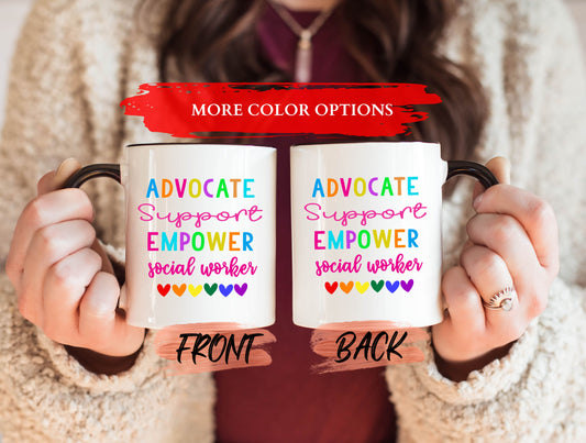 Advocate Support Empower Mug, Social Worker Mug For Women Birthday Gift, Social Worker Cup, Social Carer Mug, Social Worker Gift For Her