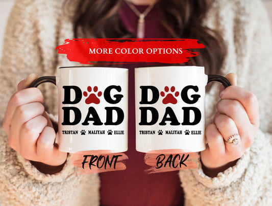 Dog Dad Mug, Dog Dad Mug For Doggo Dad Father’s Day Gift, Dog Dad Cup, Dog Dad Coffee Cup, Pawprints Mug, Personalized Dog Lover Gift