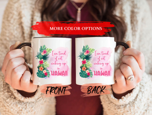 Hibiscus Flower Mug, Hawaii Mug For Beach Lover’s Birthday Gift, Hawaiian Mug, Hibiscus Flower Cup, Hawaii Mugs, Beach Lovers Gift For Her