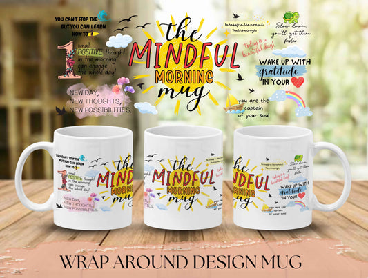 Mental Health Awareness Mug Gift, Mindful Morning Mug For Men And Women MHA Month, Mindfulness Gift, Mental Health Mug For His & Her