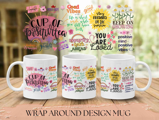 Mental Health Awareness Mug Gift, Cup Of Positivitea Mug For Women Birthday, Self Care Gift, Inspirational Mug, Motivational Mug For Her