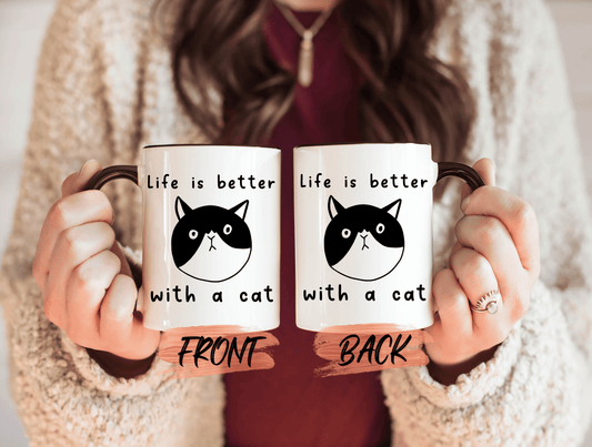 Life Is Better With A Cat Mug, Crazy Cat Lady Mug Cat Lover Gift Mug For Cat Moms’ Christmas Gift, Cat Coffee Mug, Cat Mug For Cat Owners