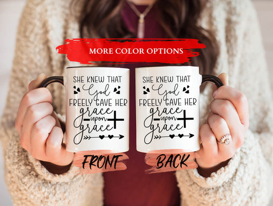 Grace Upon Grace Mug, Mom Scripture Mug For Mother’s Day Gift, Christian Mugs, Bible Verses Mug, Scripture Mom Mug, Bible Study Gifts