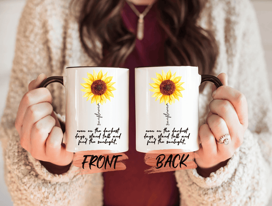 Sunflower Quote Mug, Sunflower Mug For Sunflower Lovers’ Christmas Gift, Sun Flower, Sunflower Cup, Sunshine Mug, Sunflower Mugs For Her