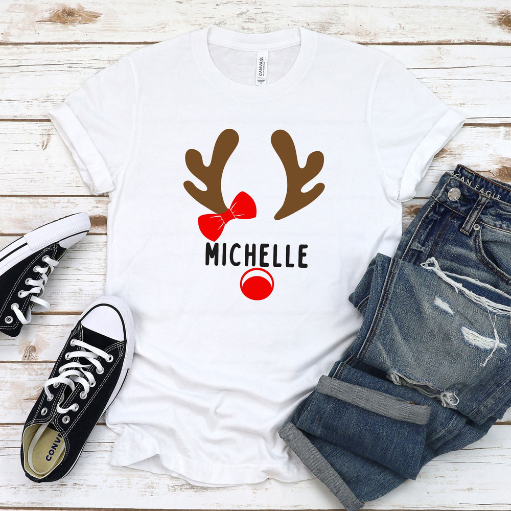 Personalized Rudolf The Red Nosed Reindeer Shirt – Custom Name Tee