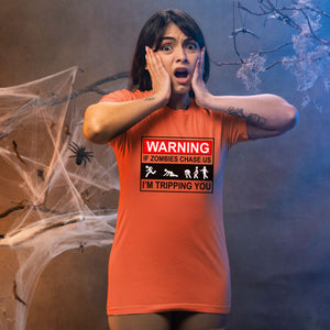 If Zombies Chase Us I'm Tripping You Shirt – Halloween Humor for the Brave (and Selfish!)