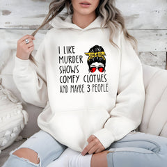 Murder Shows & Cozy Clothes Hoodie – Funny Fall Sweatshirt for True Crime Fans