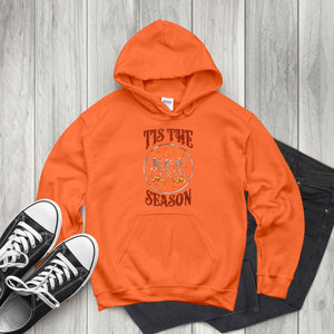 Tis The Season to Be Chilly – Cozy Halloween Hoodie with Dancing Skeletons