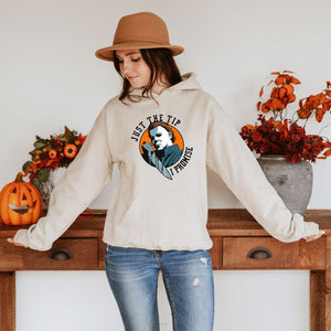 Just The Tip I Promise Hoodie – Michael Myers Inspired Horror Fan Favorite
