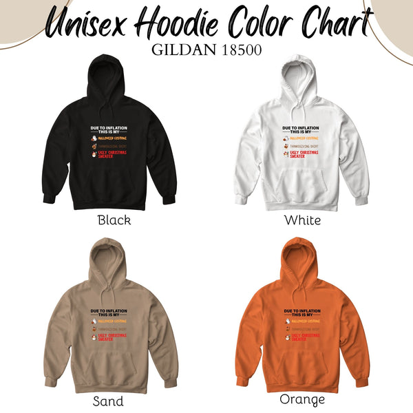 Too Broke for Costumes – Due To Inflation Funny Holiday Hoodie