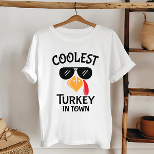 Coolest Turkey in Town – Funny Thanksgiving Shirt for Friendsgiving Vibes