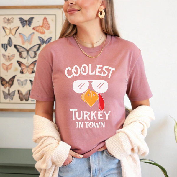 Coolest Turkey in Town – Funny Thanksgiving Shirt for Friendsgiving Vibes