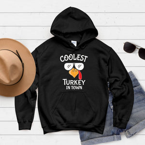 Coolest Turkey in Town Hoodie – Funny Friendsgiving Gift for Cold-Weather Swagger