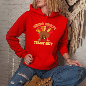 Guess What? Turkey Butt! Hoodie – Funny Thanksgiving Gift for Chilly Feasts