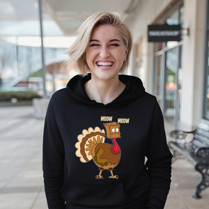 Cold Turkey? MEOW Hoodie – Funny Cat Lovers’ Thanksgiving Hoodie
