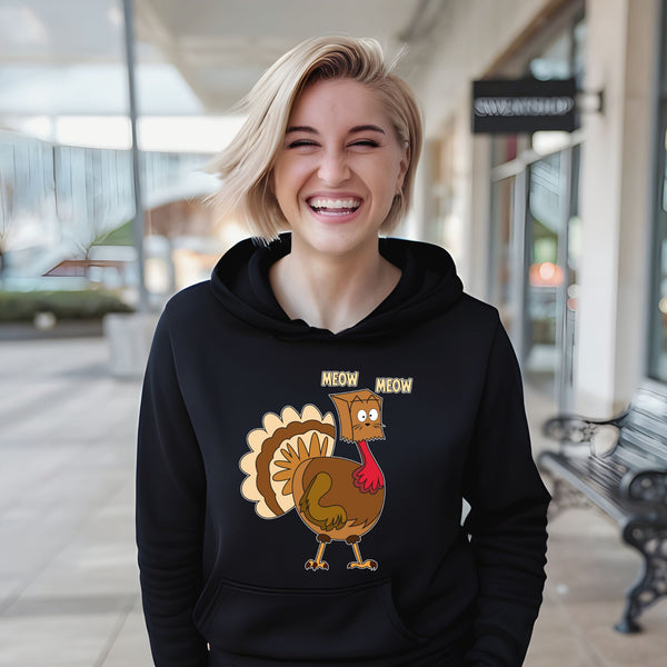 Cold Turkey? MEOW Hoodie – Funny Cat Lovers’ Thanksgiving Hoodie