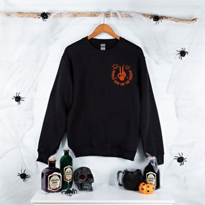 People Give Me The Creeps Sweatshirt – Funny Halloween Sweatshirt with Skeleton Hand