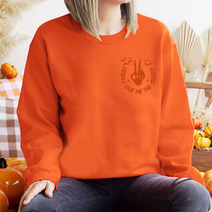 People Give Me The Creeps Sweatshirt – Funny Halloween Sweatshirt with Skeleton Hand