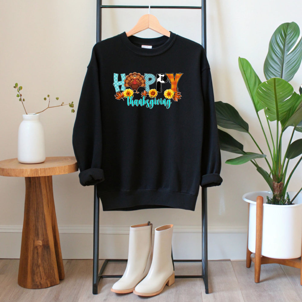 Gravy, Gratitude & Good Vibes – Happy Thanksgiving Sweatshirt for Fall Feasting