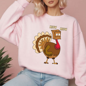 MEOW-stakes Were Made – Funny Turkey Cat Sweatshirt for Thanksgiving Vibes